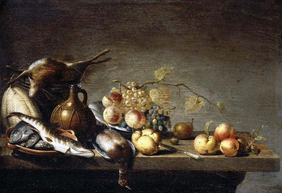 Still Life Fish Game Fruit